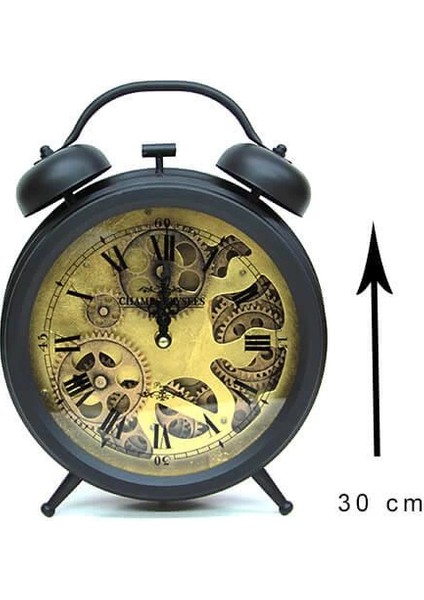 Retro Masaüstü Metal Çarklı Saat Roma Rakamlı Köstek Modeli fiyatları