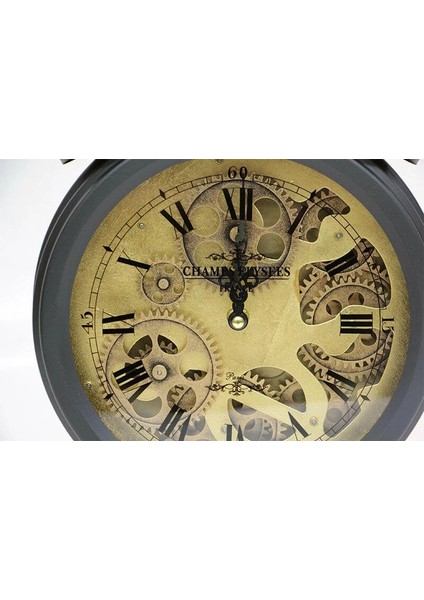 Retro Masaüstü Metal Çarklı Saat Roma Rakamlı Köstek Modeli modelleri