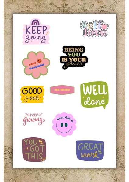 4'lü Ingilizce Motivasyon/motto Sözleri Yazıları Sticker -Ajanda-Defter-Günlük-Laptop fırsatları