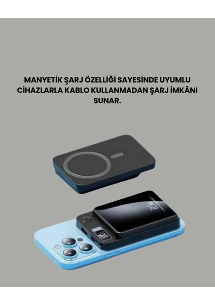 Ds-Derin Alüminyum Alaşımlı, 20W Pd Hızlı Şarj ve Manyetik Kablosuz Powerbank modelleri