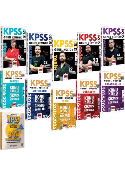 2026 Kpss Tüm Dersler 2016-2026 Konu Konu Tamamı Çözümlü Çıkmış Sorular-Tüm Dersler Çözümlü Deneme