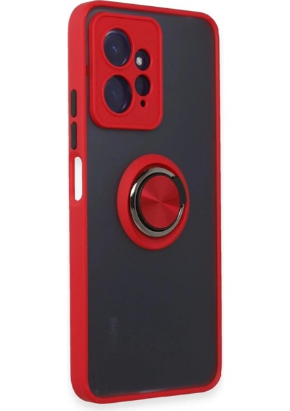 Xiaomi Redmi Note 12 4g Kılıf Montreal Yüzüklü Silikon Kapak - Kırmızı fiyatları