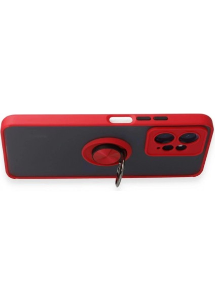 Xiaomi Redmi Note 12 4g Kılıf Montreal Yüzüklü Silikon Kapak - Kırmızı modelleri