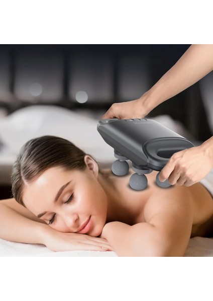 Sessiz 4 Başlıklı Ergonomik Derin Doku Masaj Tabancası Tüm Vücut Rahatlaması modelleri