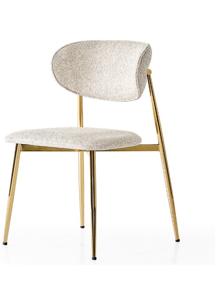 Laila S80 Sandalye – Krem Kumaş, Gold Metal Ayak fırsatları