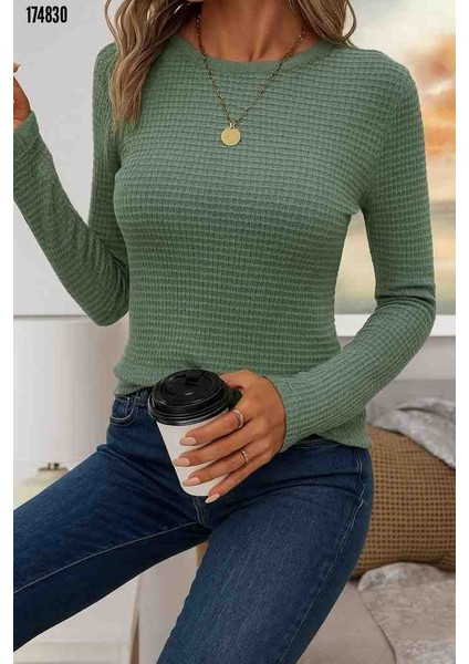 Kadın Uzun Kollu Bisiklet Yaka Triko Kazak fiyatları