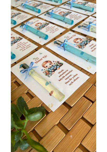 Isme Özel Hoşgeldin Kolonya Bebek Hediyelik - 20 Adet - Kolonya Şişe - Mevlüt, Doğum, Baby Shower