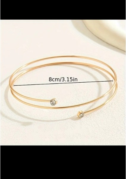 Parlak Taşlı Spiral Bilezik, Şık ve Zarif Takı, Sarı Renkli, Kadınlar Için Özel Tasarım modelleri