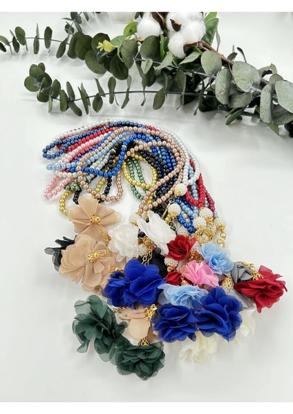 Renkli 99'lu Cam Inci Tesbih 10'lu Set, Namaz ve Dini Törenler Için Ideal