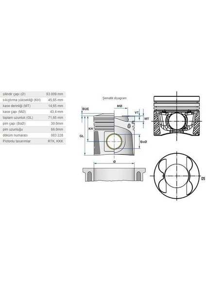 Piston 83,00MM M.benz OM642 06-12