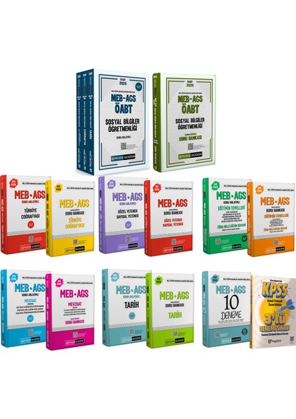 2026 Meb Ags Öabt Sosyal Bilgiler Konu Anlatımlı 3 Kitap-Çözümlü Soru Bankası-Ags Konu Soru Seti
