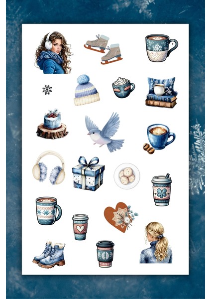 Winter /kış /kar Temalı Sticker /etiket Planner Ajanda Bullet Journal Için