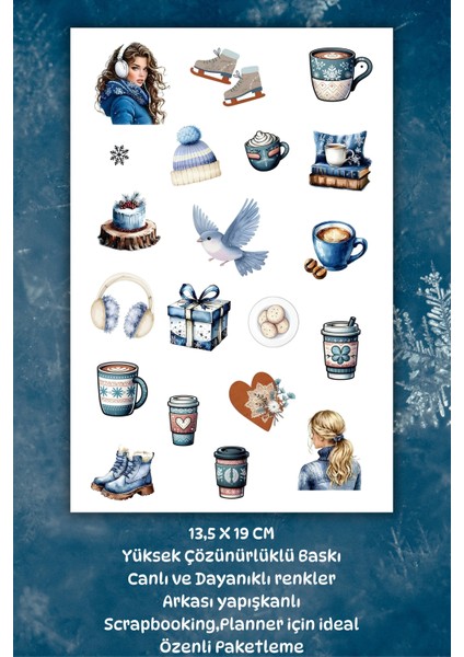 Winter /kış /kar Temalı Sticker /etiket Planner Ajanda Bullet Journal Için fiyatları