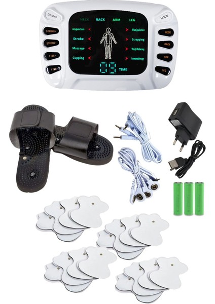 Çift Kanallı 16 Pedli Terlikli Fizik Tedavi Tens Cihazı Masaj Aleti fiyatları