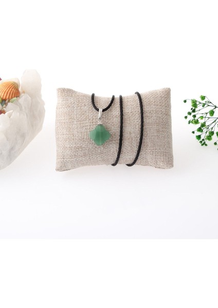 Doğal Aventurin Yonca Kolye Ucu, Şık ve Sertifikalı Takı Parçası indirimleri