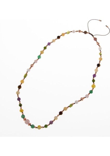 Renkli Doğal Taş Kolye, Selenit, Hematit, Kalsit, Kaplan Gözü, Sitrin, Ametist, Yeşim, Kehribar, Aventurin, Pembem indirimleri