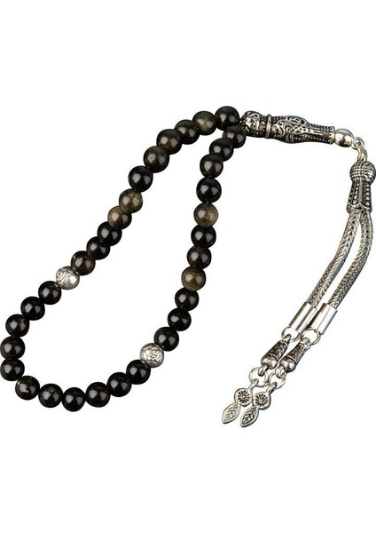 Siyah Obsidyen Doğal Taş Tesbih, 33'lü, 6mm, Şık ve Zarif Tasarım modelleri