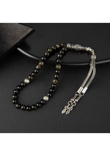 Siyah Obsidyen Doğal Taş Tesbih, 33'lü, 6mm, Şık ve Zarif Tasarım indirimleri