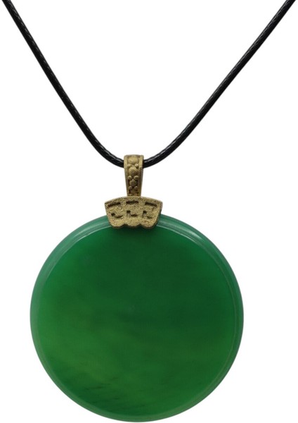 Yeşil Akik Taşlı Süleyman Mührü Kolye, Bereket ve Manevi Güç Kaynağı fiyatları