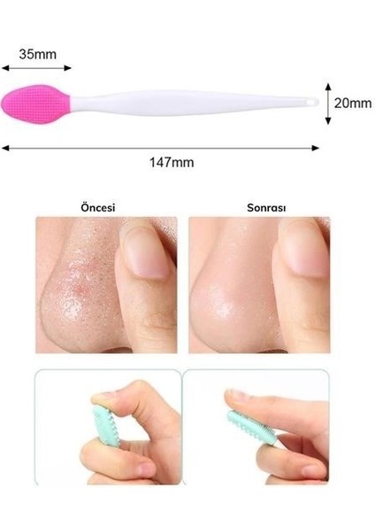 Kendi Markanız® 2 Adet Dudak Fırçası Peeling Etkili Gözenek Siyah Nokta Temizleyici Akne Giderici Çift Yönl modelleri