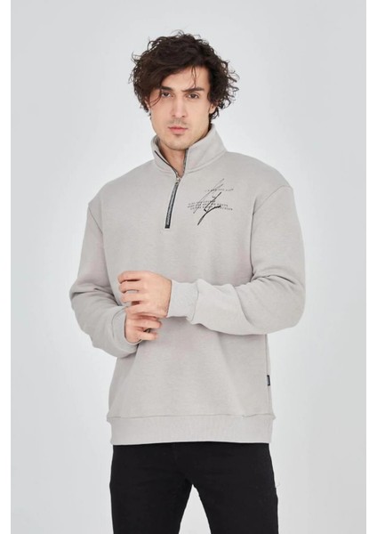 Erkek Yarım Fermuarlı Baskılı Sweat modelleri