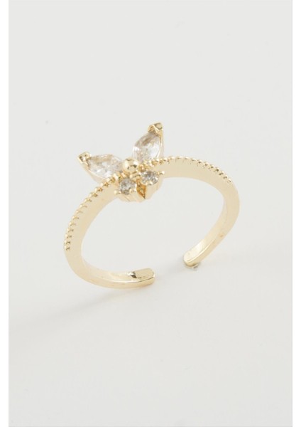 Ds-Derin Kelebek Zirkon Taşlı Yüzük-Sarı fiyatları