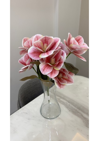 Yapay Islak Dokulu Pembe Renk Manolya 7 Kafalı Tek Dal fiyatları