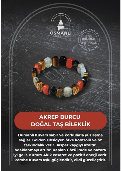 Renkli Taşlı Akrep Burcu Bileklik, Doğal ve Şık Takı Seçeneği