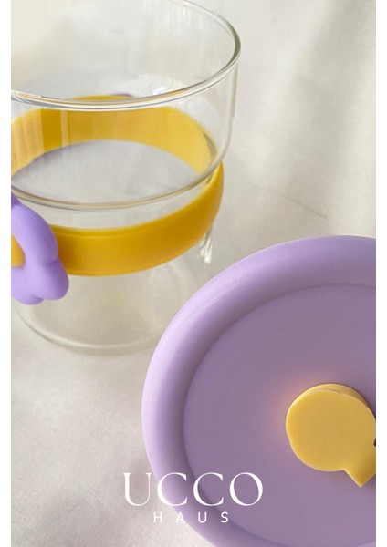 500ML Papatya Desenli Pipetli Cam Detox Termos Matara Bardak - Süt, Su, Meşrubat, Limonata Bardağı
