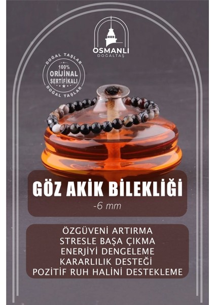 Doğal Taş Göz Akik Bileklik, Çok Renkli, Şık ve Enerjik Aksesuar.