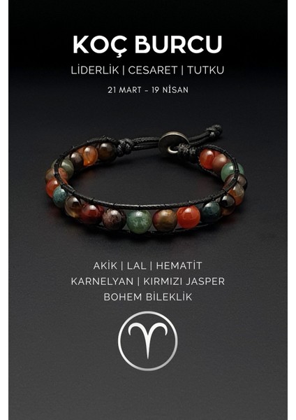 Renkli Doğal Taş Bileklik, Erkek ve Kadın Için Bohem Takı Modası