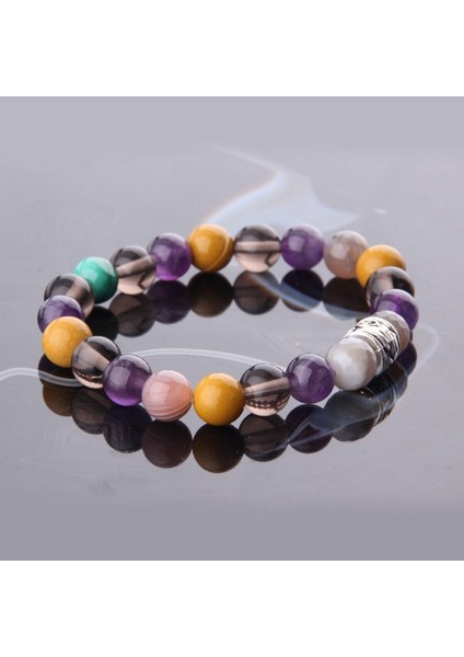 Renkli Doğal Taş Bileklik Oğlak Burcu Için Şık Takı M022 modelleri