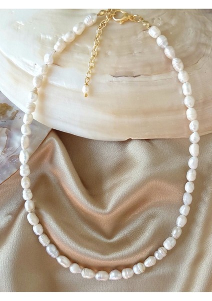 Beyaz Gerçek Inci Kolye, Şık ve Zarif Tasarım, Doğal Güzellik. fırsatları