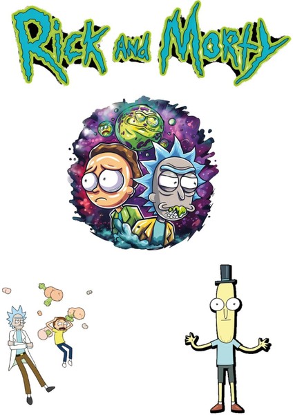 Rick And Morty Karakter Sticker Seti | 3D Kabartmalı Uv Dtf Premium Kalite | Solmaz, Suya Dayanıklı