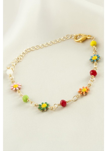 Ds-Derin Papatya Kristal Mineli Bileklik-Sarı fiyatları