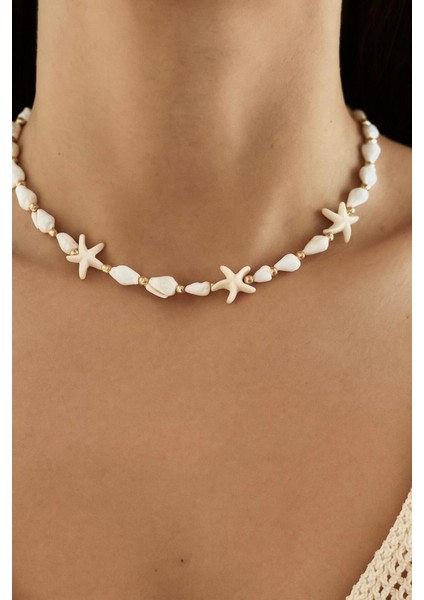 El Yapımı Deniz Kabuklu ve Yıldızlı Şık Takı, Doğal Güzellik.