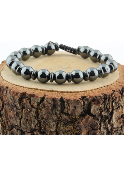 Doğal Hematit Taşlı 8 mm Bileklik, Şık ve Enerjik Takı Seçeneği fırsatları