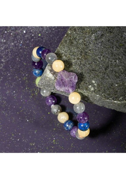 Yay Burcu 8mm Doğal Taş Yonca Bileklik, Renkli ve Şık Takı Hediye modelleri