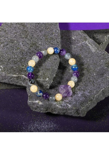 Yay Burcu 8mm Doğal Taş Yonca Bileklik, Renkli ve Şık Takı Hediye fırsatları