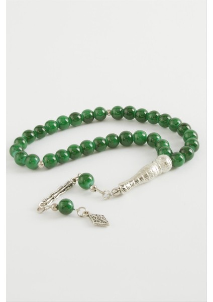 Ds-Derin Cam Taş Tesbih 8 Mm-Yeşil