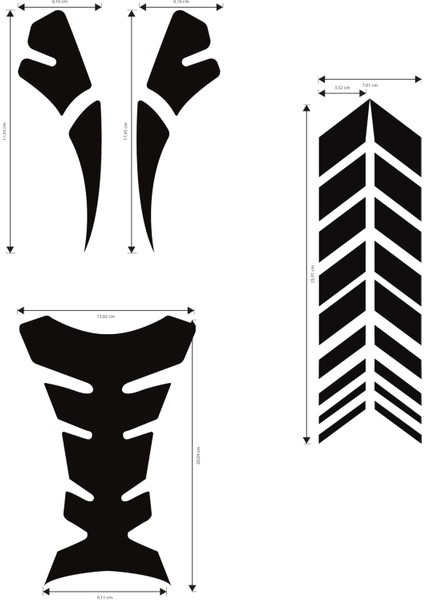 Bjk Motor Depo Tank Pad ve Çamurluk Sticker Seti 3 Parça | 3D Kabartmalı Uv Dtf Premium Kalite modelleri
