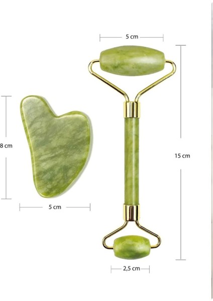 Yeşim Taşı Masaj Aleti ve Gua Sha Yüz Bakım Taşı, Doğal ve Ferahlatıcı 100%