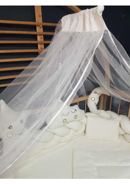 , Örgü Korumalı Bebek Uyku Seti 9 Parça 60X120 Beşik Için - Süs Yastıkları, Cibinlik Tülü ve Aparat Dahil modelleri