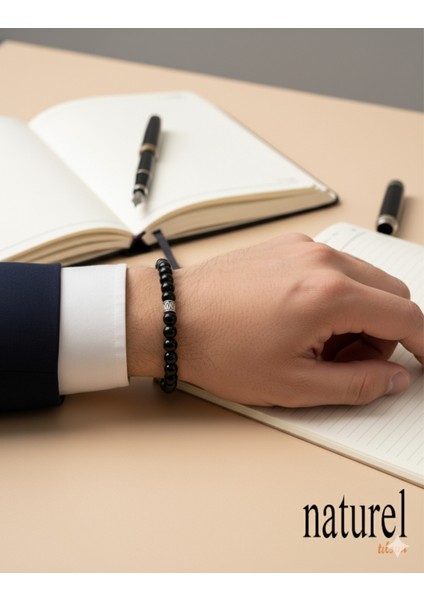 Siyah Oniks 6mm Doğal Taş Unisex Bileklik, Güç ve Zarafet Taşı fiyatları