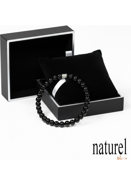 Siyah Oniks 6mm Doğal Taş Unisex Bileklik, Güç ve Zarafet Taşı modelleri