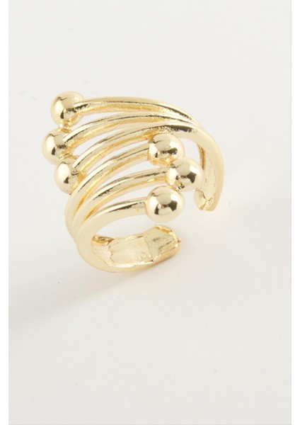 Ds-Derin Çiçek Metal Yüzük-Sarı