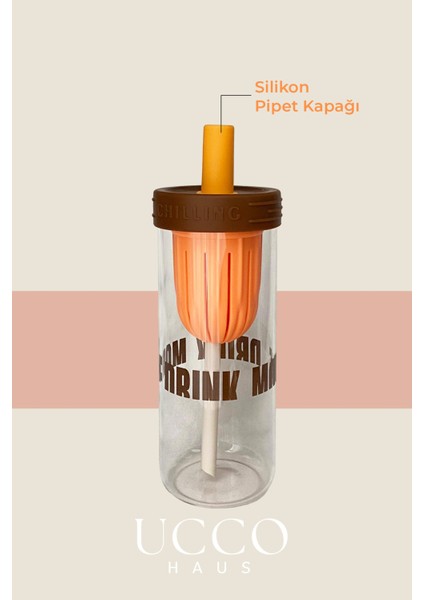 600ML More Drink Pipetli Cam Detox Matara Suluk Bardak - Süt, Su, Meşrubat, Limonata Sunum Bardağı modelleri