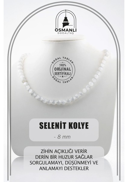 Beyaz 8 mm Doğal Taş Dizi Kolye, Şık ve Zarif Takı Seçeneği