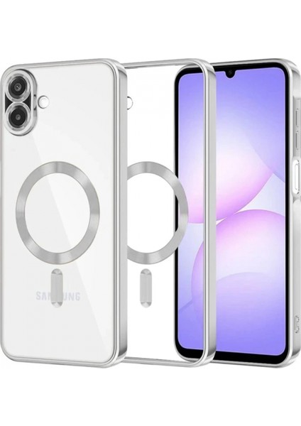 Samsung Galaxy A07 Kross Magneticsafe Kapak - Gümüş