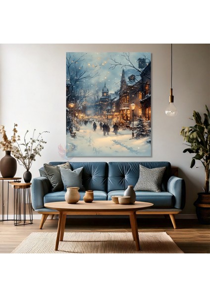 Kanvas Dikey Duvar Tablosu Kanvas Yeni Yıl Şehir Manzarası Ev Ofis Salon Modern Duvar Tablosu fırsatları